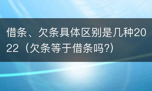 借条、欠条具体区别是几种2022（欠条等于借条吗?）