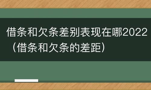 借条和欠条差别表现在哪2022（借条和欠条的差距）