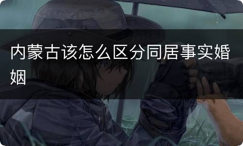 内蒙古该怎么区分同居事实婚姻