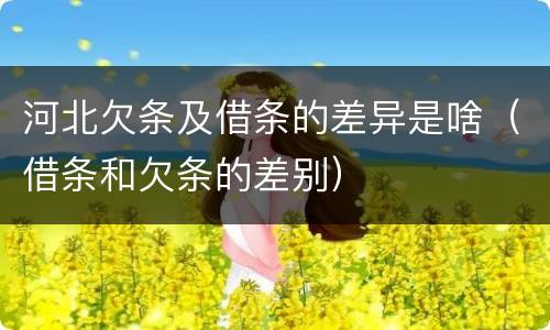 河北欠条及借条的差异是啥（借条和欠条的差别）