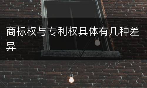 商标权与专利权具体有几种差异