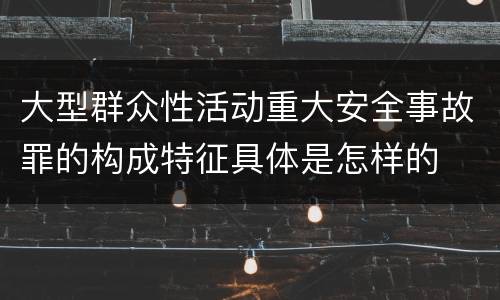 大型群众性活动重大安全事故罪的构成特征具体是怎样的