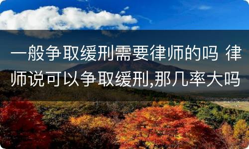一般争取缓刑需要律师的吗 律师说可以争取缓刑,那几率大吗