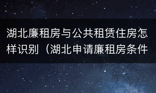 湖北廉租房与公共租赁住房怎样识别（湖北申请廉租房条件）