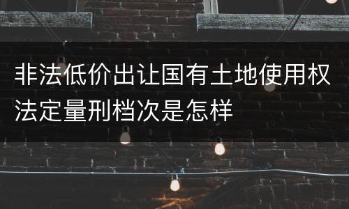 非法低价出让国有土地使用权法定量刑档次是怎样