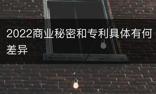 2022商业秘密和专利具体有何差异