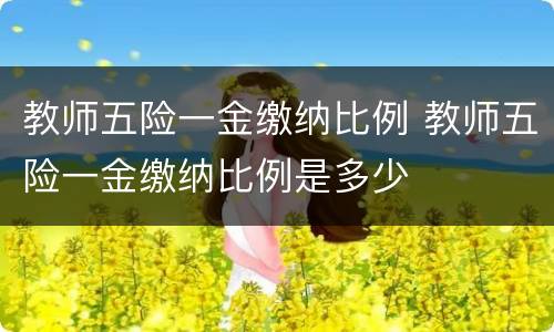教师五险一金缴纳比例 教师五险一金缴纳比例是多少