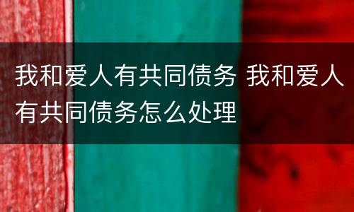 我和爱人有共同债务 我和爱人有共同债务怎么处理