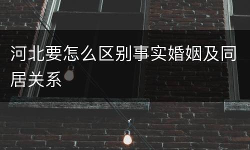 河北要怎么区别事实婚姻及同居关系