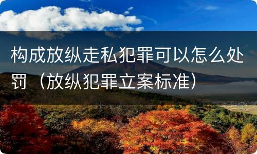 构成放纵走私犯罪可以怎么处罚（放纵犯罪立案标准）