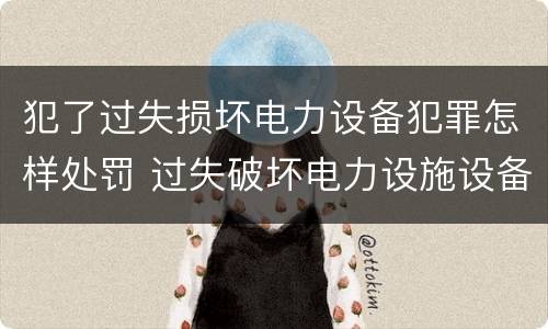 犯了过失损坏电力设备犯罪怎样处罚 过失破坏电力设施设备罪