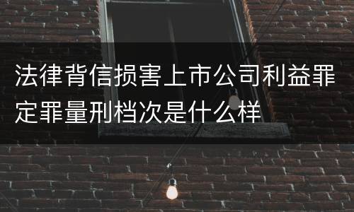 法律背信损害上市公司利益罪定罪量刑档次是什么样