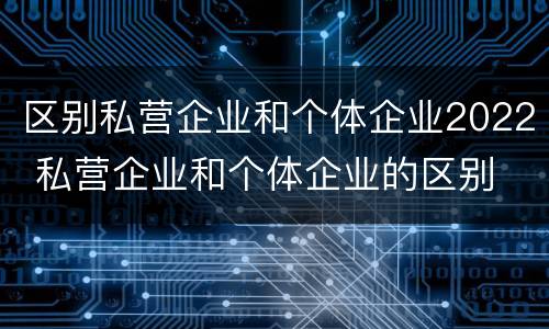 区别私营企业和个体企业2022 私营企业和个体企业的区别