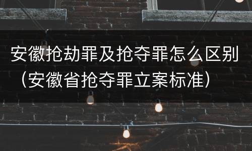 安徽抢劫罪及抢夺罪怎么区别（安徽省抢夺罪立案标准）
