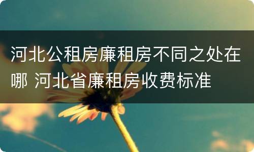 河北公租房廉租房不同之处在哪 河北省廉租房收费标准