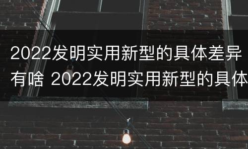 2022发明实用新型的具体差异有啥 2022发明实用新型的具体差异有啥