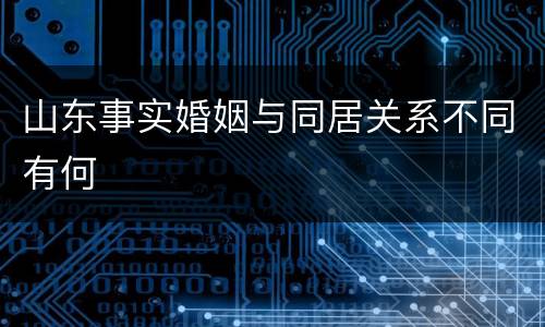 山东事实婚姻与同居关系不同有何