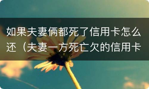 如果夫妻俩都死了信用卡怎么还（夫妻一方死亡欠的信用卡）