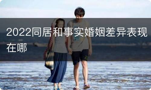 2022同居和事实婚姻差异表现在哪