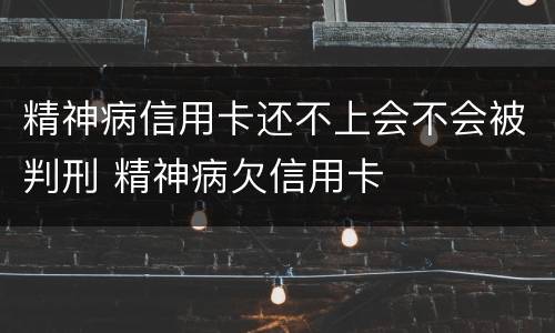 精神病信用卡还不上会不会被判刑 精神病欠信用卡