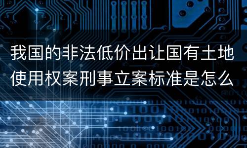我国的非法低价出让国有土地使用权案刑事立案标准是怎么样规定