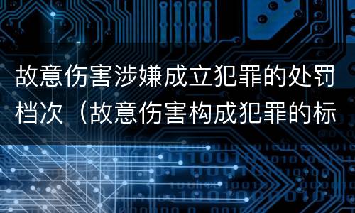 故意伤害涉嫌成立犯罪的处罚档次（故意伤害构成犯罪的标准）