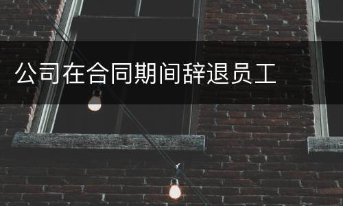 公司在合同期间辞退员工