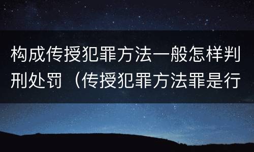 构成传授犯罪方法一般怎样判刑处罚（传授犯罪方法罪是行为犯吗）