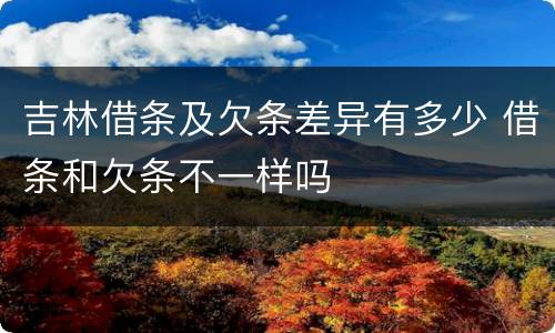 吉林借条及欠条差异有多少 借条和欠条不一样吗
