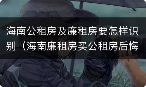 海南公租房及廉租房要怎样识别（海南廉租房买公租房后悔了）