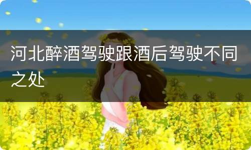 河北醉酒驾驶跟酒后驾驶不同之处