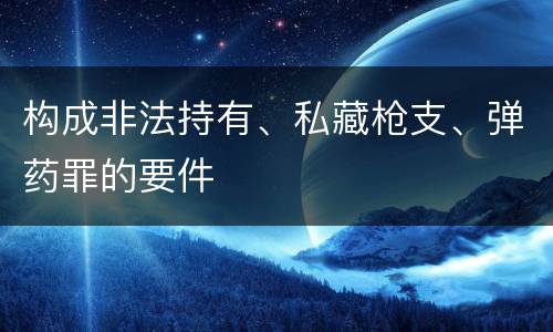 构成非法持有、私藏枪支、弹药罪的要件