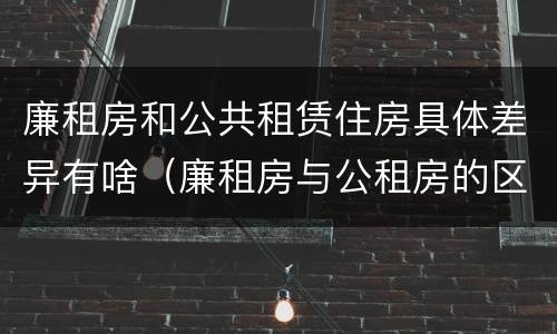 廉租房和公共租赁住房具体差异有啥（廉租房与公租房的区别在哪里）