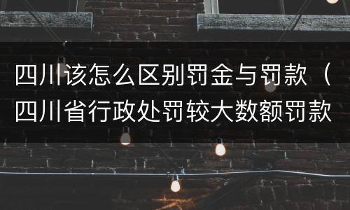 四川该怎么区别罚金与罚款（四川省行政处罚较大数额罚款是多少）