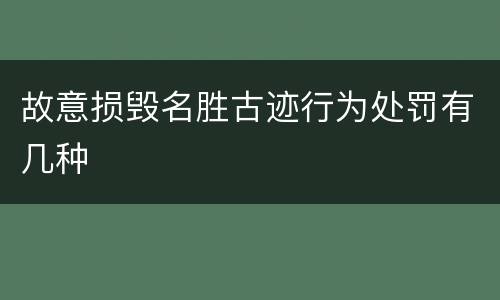 故意损毁名胜古迹行为处罚有几种