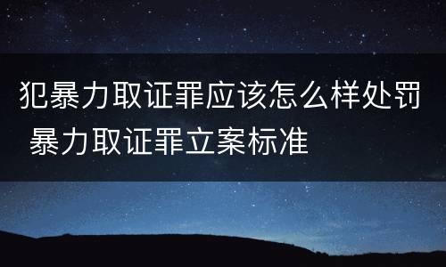 犯暴力取证罪应该怎么样处罚 暴力取证罪立案标准