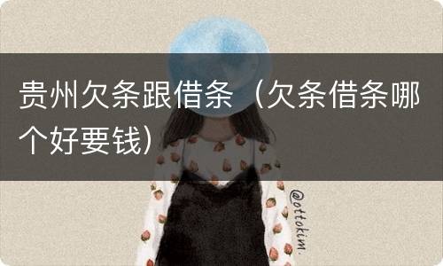 贵州欠条跟借条（欠条借条哪个好要钱）