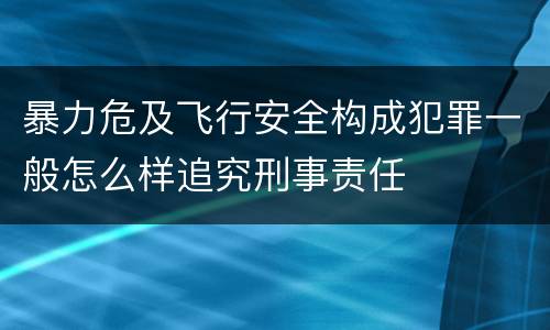 暴力危及飞行安全构成犯罪一般怎么样追究刑事责任