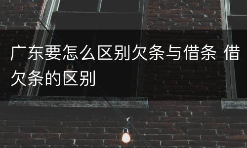 广东要怎么区别欠条与借条 借欠条的区别