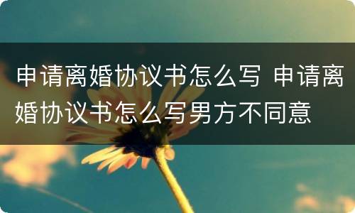 申请离婚协议书怎么写 申请离婚协议书怎么写男方不同意