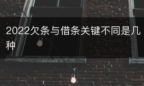 2022欠条与借条关键不同是几种