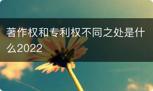 著作权和专利权不同之处是什么2022