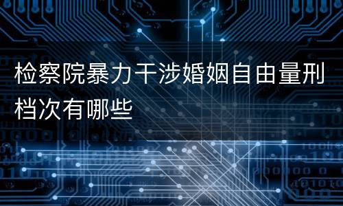 检察院暴力干涉婚姻自由量刑档次有哪些