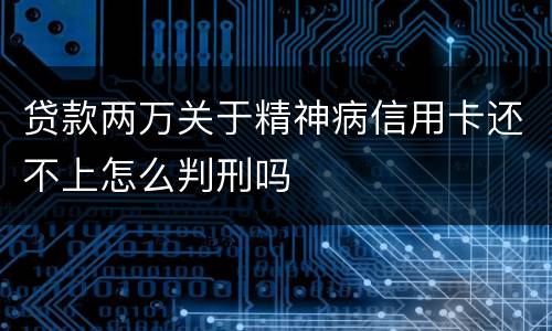 贷款两万关于精神病信用卡还不上怎么判刑吗