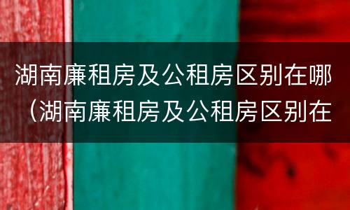 湖南廉租房及公租房区别在哪（湖南廉租房及公租房区别在哪儿）