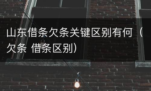 山东借条欠条关键区别有何（欠条 借条区别）