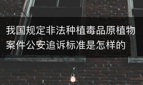 我国规定非法种植毒品原植物案件公安追诉标准是怎样的