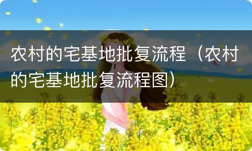 农村的宅基地批复流程（农村的宅基地批复流程图）