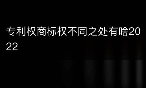 专利权商标权不同之处有啥2022