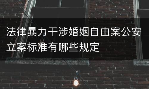 法律暴力干涉婚姻自由案公安立案标准有哪些规定